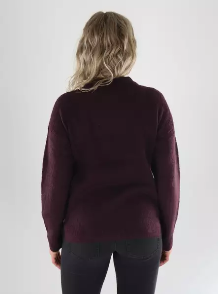 Only Knit ONLCAMILLA O-NECK L/S PULLOVER winetasting/melange - Women's knitwear - 141567 - 2