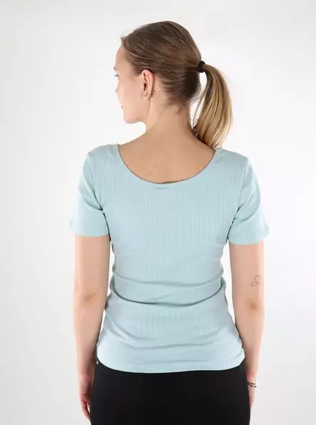Pieces women's ribbed t-shirt cloud blue - Women's T-shirts - 137837 - 2