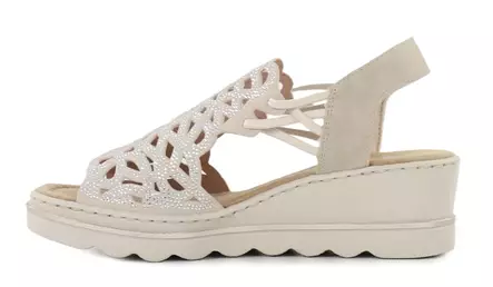 Rieker women's wedge sandals 67465-62 beige - Rieker women`s sandals - 140357 - 2