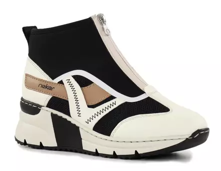 Rieker women's wedge sneakers / ankle boots N6360-00 black multi - Rieker ankle boots - 137967 - 1