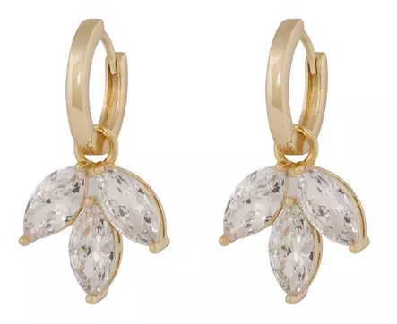 Snö of Sweden Earrings Eira tripple gold/clear - Earrings - 140017 - 1