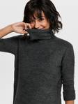 Only Knitted Dress Jana cowlneck, Dark Grey - Women's knitwear - 132237 - 4