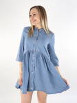 Only denim dress Chicago 3/4 light blue - Dresses and tunics - 135907 - 1