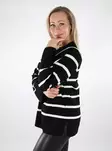 Vero Moda women's striped sweater O-Neck black/w.birch - Women's knitwear - 137217 - 2