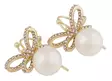 Snö of Sweden Earrings Ribbon gold/clear - Earrings - 140027 - 2