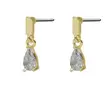 Snö of Sweden Earrings Trinity drop pin gold/clear - Earrings - 141607 - 1