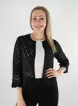 JDY women's short cardigan Sun 3/4 Cropped black - Women's knitwear - 137797 - 1