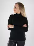 North Outdoor Alina merino wool polo shirt black - Women's long sleeved shirts - 139477 - 1