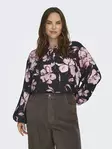 Only Carmakoma plus size shirt black/flower - Women's long sleeved shirts - 140057 - 3