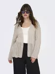 Only Carmakoma plus size lace cardigan feather gray - Women's knitwear - 138037 - 2