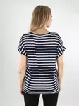 Only Women's Striped T-Shirt Moster V-Neck night sky/cloud dancer - Women's tank tops - 138337 - 2