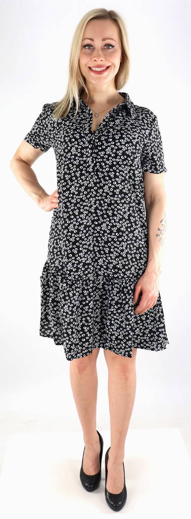 JDY Dress Lion placket black/flower - Dresses and tunics - 132937 - 1