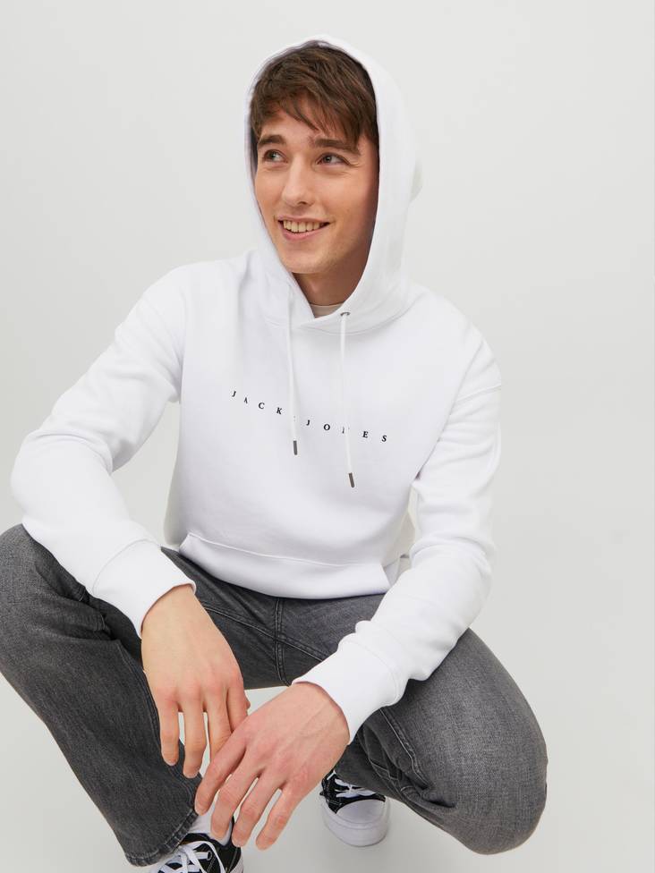 Jack&Jones white hoodie Star - Men's hoodies - 133947 - 1