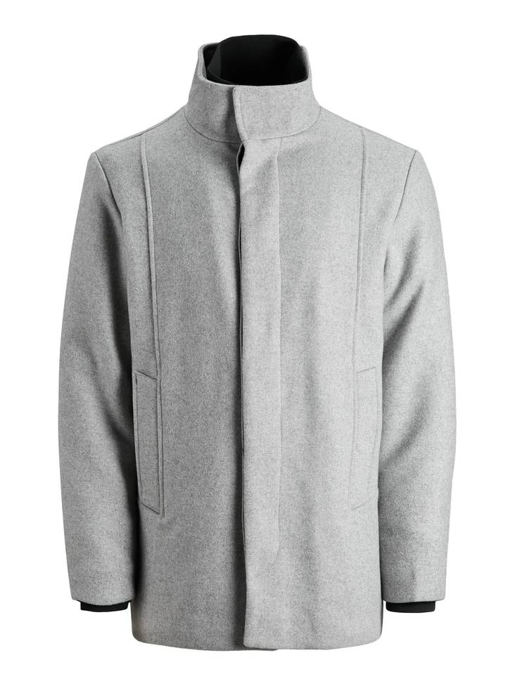 Jack&Jones Wool Coat Edunham, light grey - Men's jackets - 129147 - 1