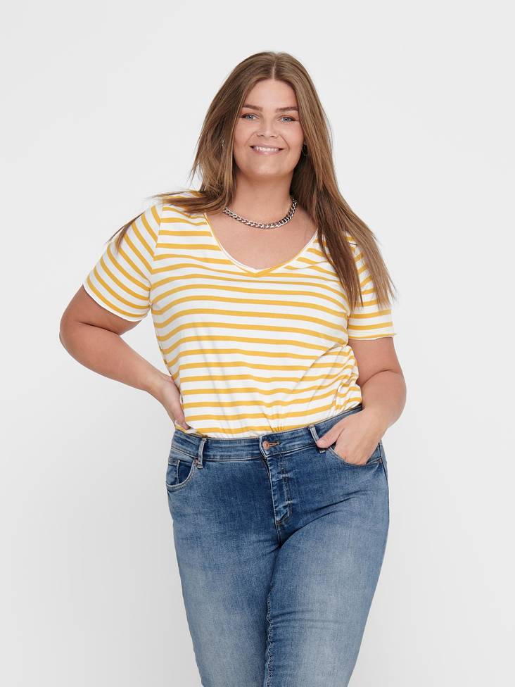 Only Carmakoma T-shirt Life v-neck - Women's T-shirts - 126457 - 1