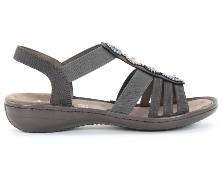Rieker Sandals 608G9-45, Grey - Rieker women`s sandals - 125997 - 1