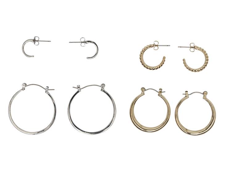 Pieces Earrings 4-pack gold/silver - Earrings - 135827 - 1