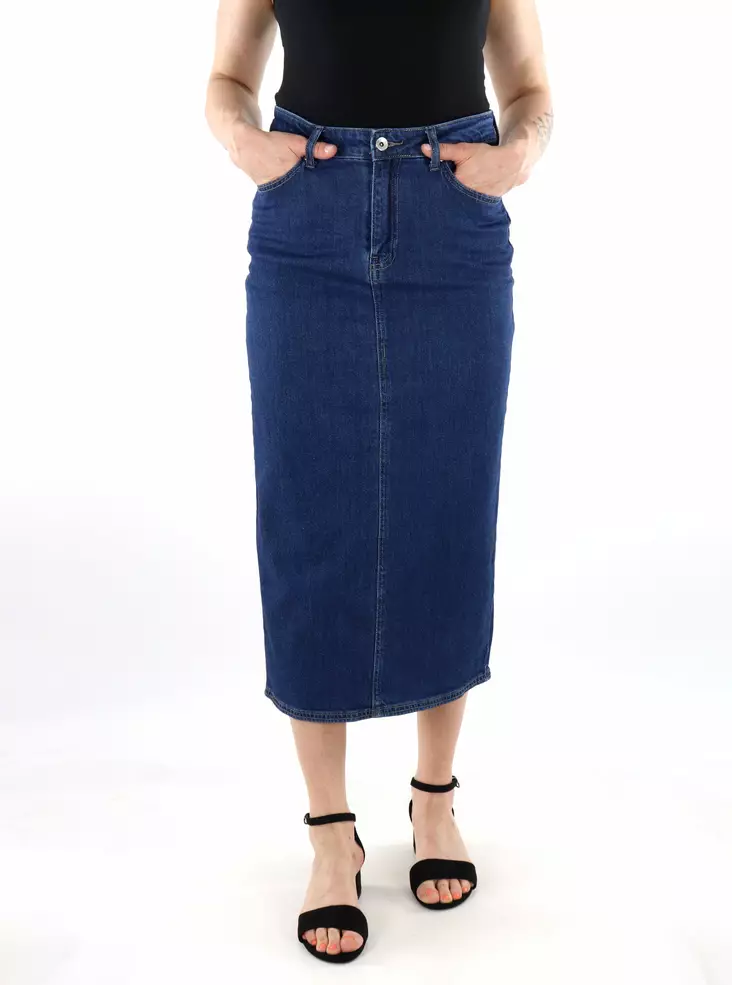 Only Denim skirt Midi dark blue - Skirts - 136317 - 1