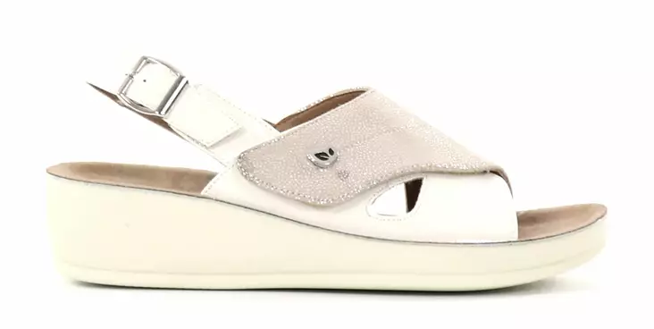 Eco Bio Vegan women's sandals J52314184 light grey - Women's work shoes - 136367 - 1
