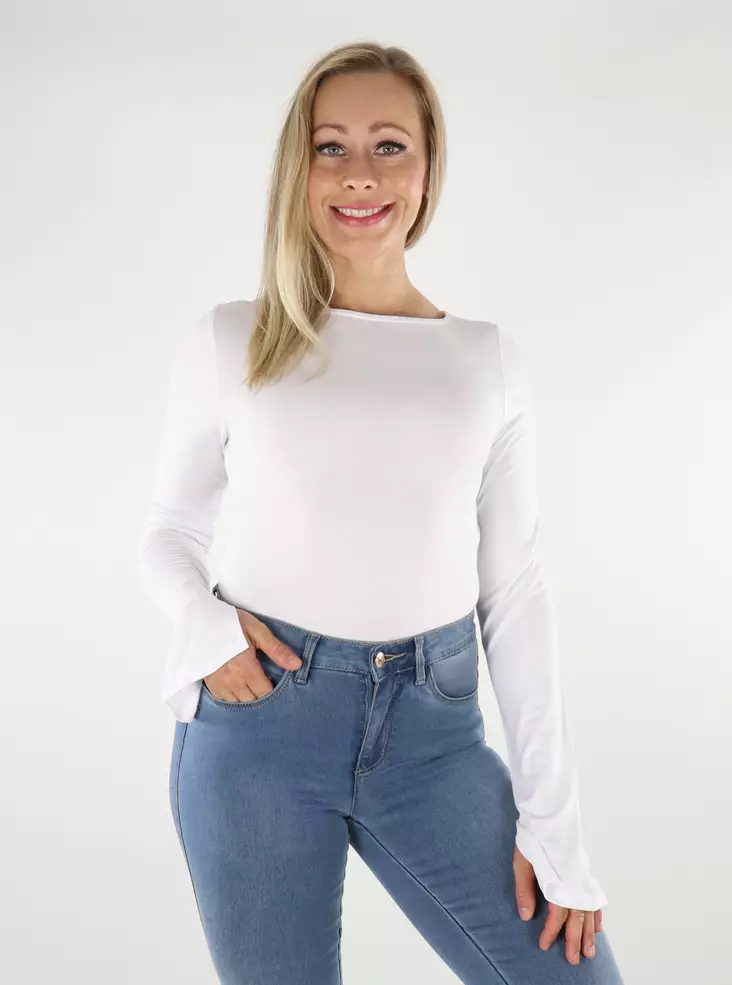 Only Shirt boatneck white - Women's long sleeved shirts - 136617 - 1