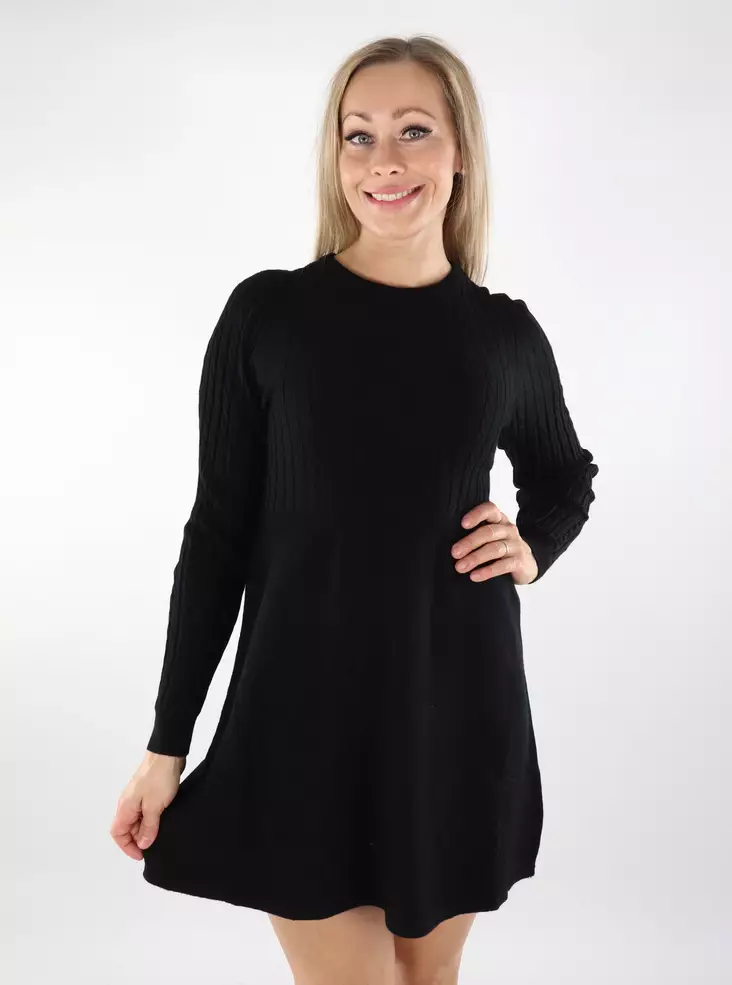 Only short knitted dress Cable black - Women's knitwear - 136937 - 1