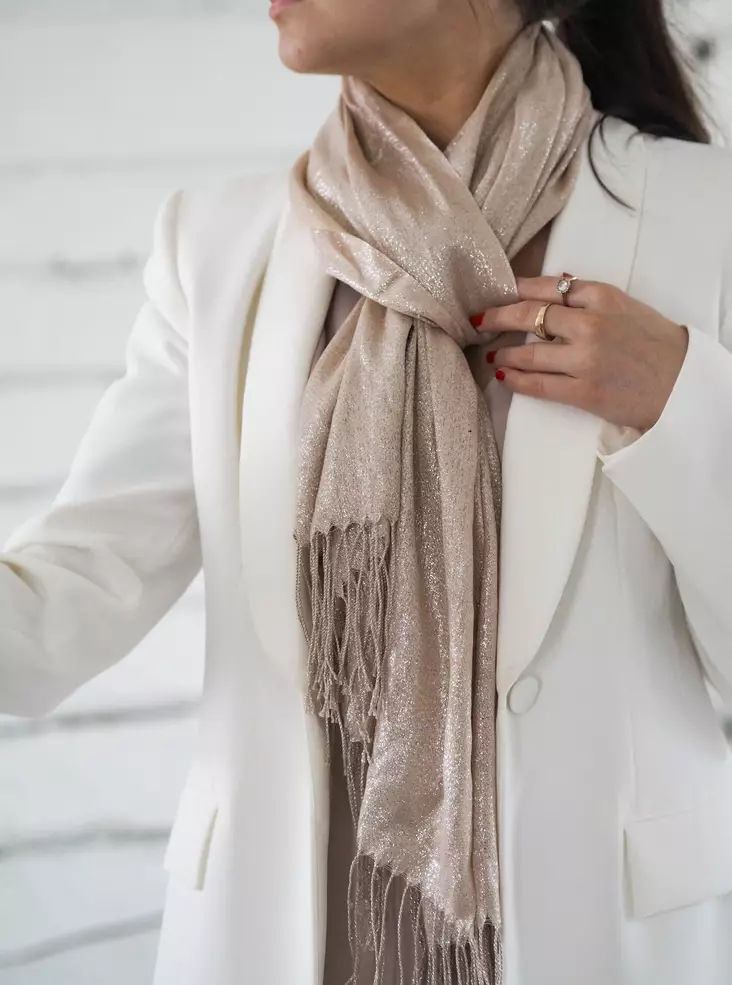 Veniz glittering party scarf 62722 champagne - Women's scarfs - 138317 - 1
