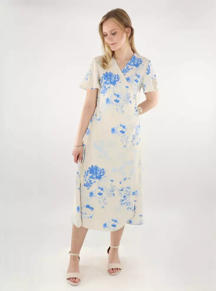 Vila floral wrap dress Lovie Wrap Midi birch/cai - Dresses and tunics - 138437 - 1