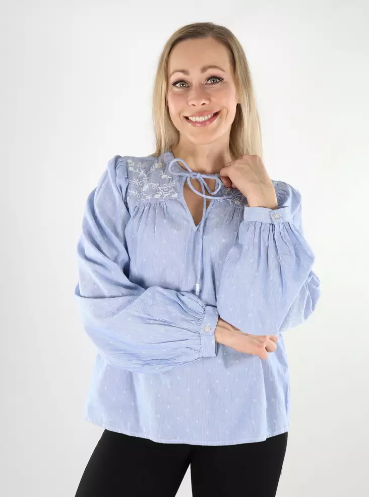 Vero Moda women's shirt LS Top cashmere blue/white - Women's long sleeved shirts - 138467 - 1
