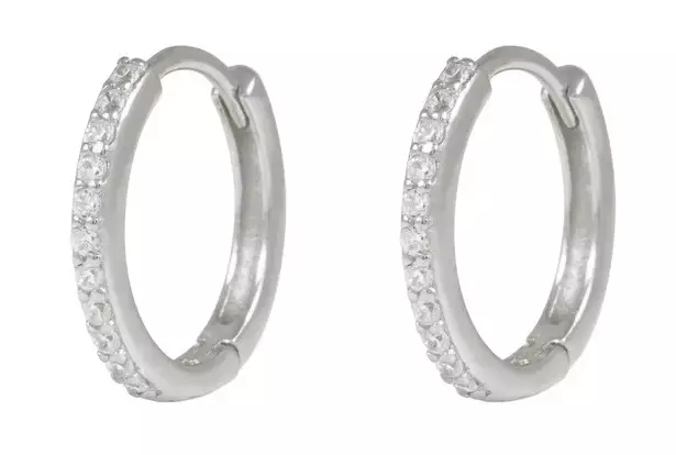 Snö of Sweden Earrings Siri ring silver/clear - Earrings - 138647 - 1