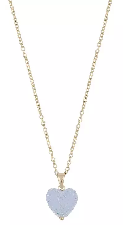 Snö of Sweden Necklace Sugar hearts gold/light blue - Necklaces - 138767 - 1