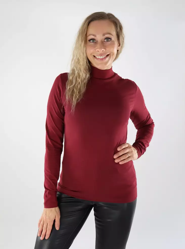 JDY Women's Turtleneck Shirt New Turtleneck Cabernet - Women's long sleeved shirts - 139067 - 1