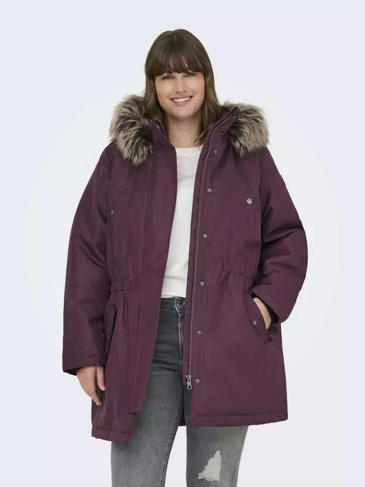 Only Carmakoma plus size jacket Parka Mauve wine - Women's winter jackets - 139607 - 1
