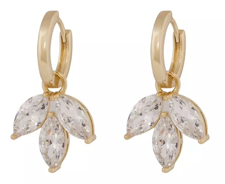 Snö of Sweden Earrings Eira tripple gold/clear - Earrings - 140017 - 1