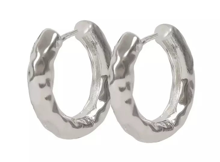 Snö of Sweden Earrings Union chunky hammered 20 mm silver - Earrings - 141597 - 1