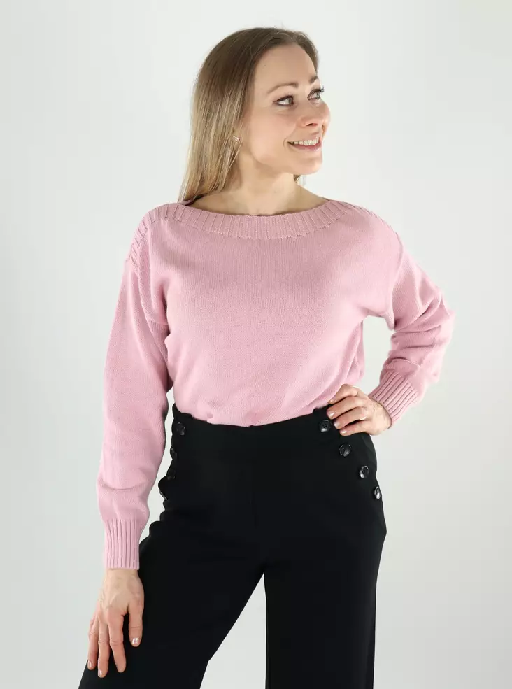 JDY women's cotton sweater Boatneck fragrant lilac - Women's knitwear - 140177 - 1