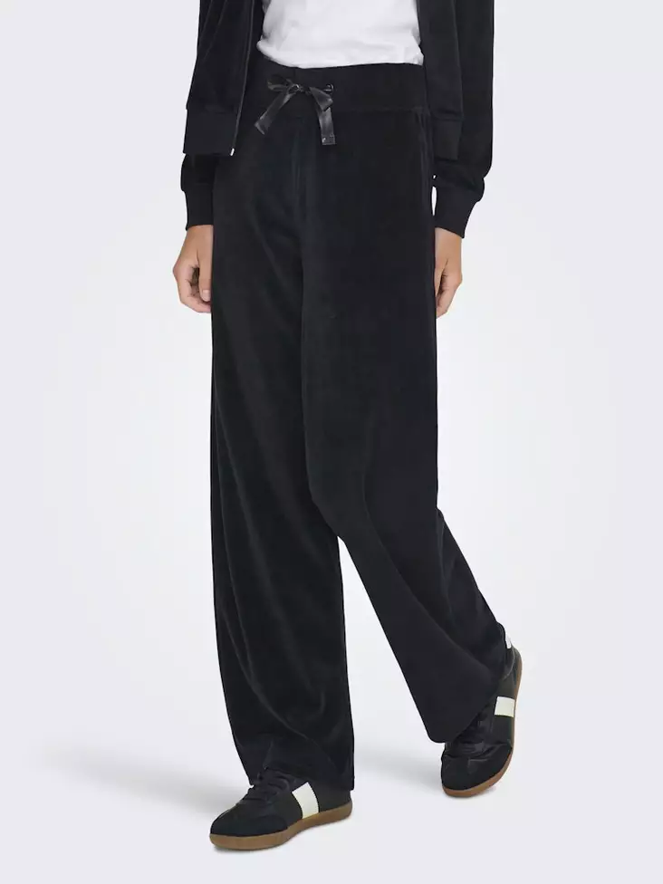 JDY Women's Velour Pants Vida Velvet Black - Women's trousers - 139967 - 1