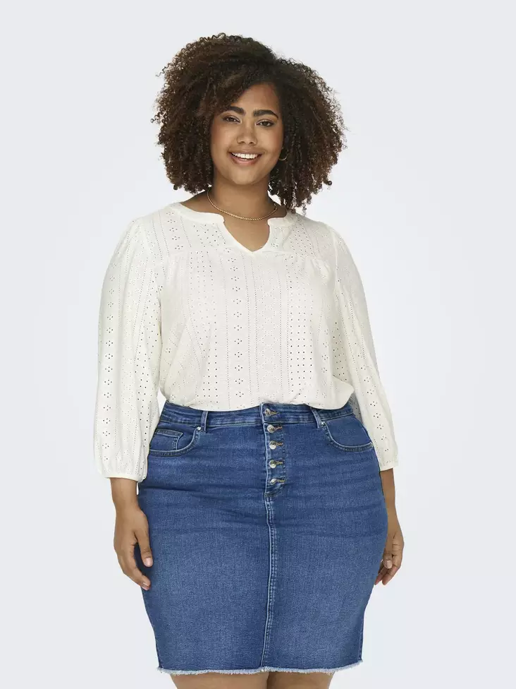 Only Carmakoma Shirt cloud dancer - Women's long sleeved shirts - 135697 - 1