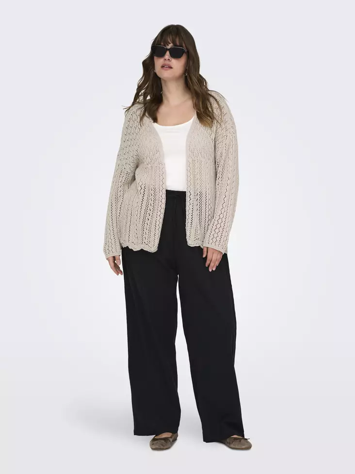 Only Carmakoma plus size lace cardigan feather gray - Women's knitwear - 138037 - 1