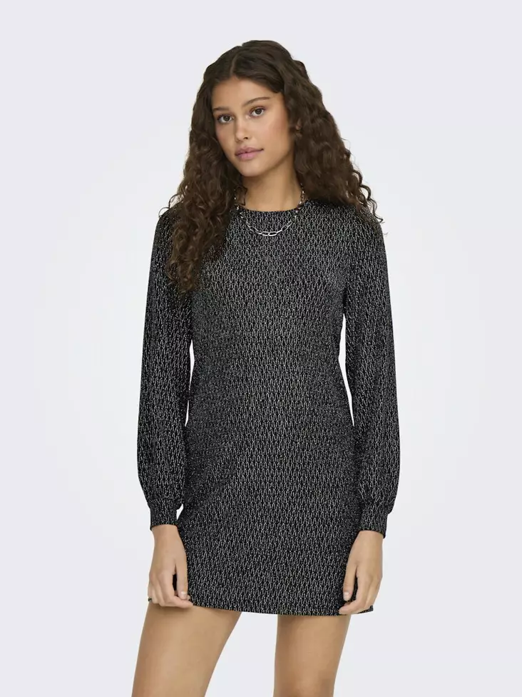 Only glitter dress with bow tie detail black/harlekin - Dresses and tunics - 137567 - 1