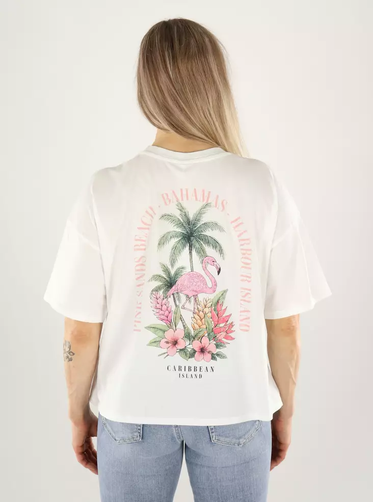 Only organic cotton t-shirt cloud dancer/pink sand - Women's T-shirts - 141057 - 1