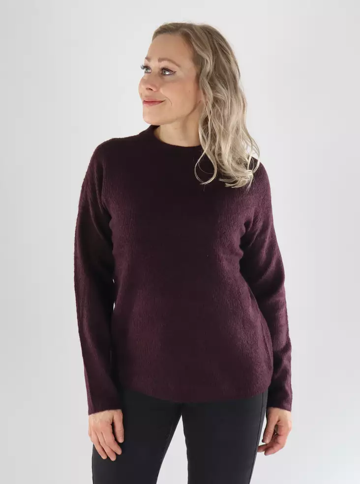 Only Knit ONLCAMILLA O-NECK L/S PULLOVER winetasting/melange - Women's knitwear - 141567 - 1