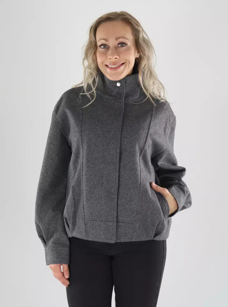 Only Jacket ANLASTA HIGH COLLAR BOMBER JACKET dark grey - Women's light jackets - 141707 - 1