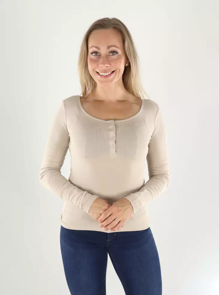 Pieces shirt LS TOP silver gray - Women's long sleeved shirts - 141467 - 1