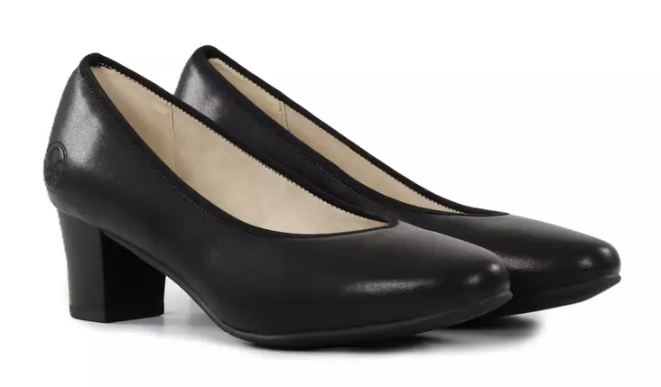 Rieker genuine leather pumps 44650-04 black - Women's pumps and high heels - 138897 - 1