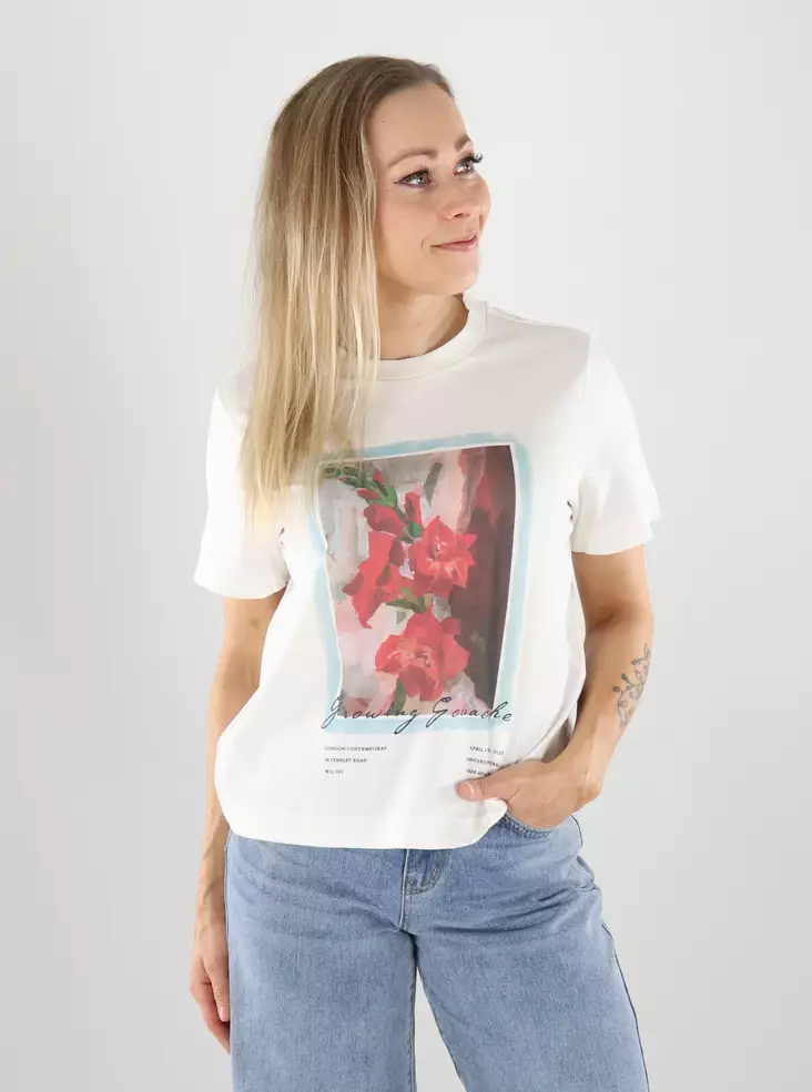 Vero Moda t-shirt snow white/growing - Women's T-shirts - 141177 - 1