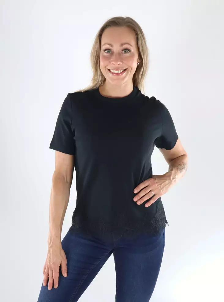 Vero Moda T-Shirt LACE S/S black/lace dtm - Women's T-shirts - 141517 - 1