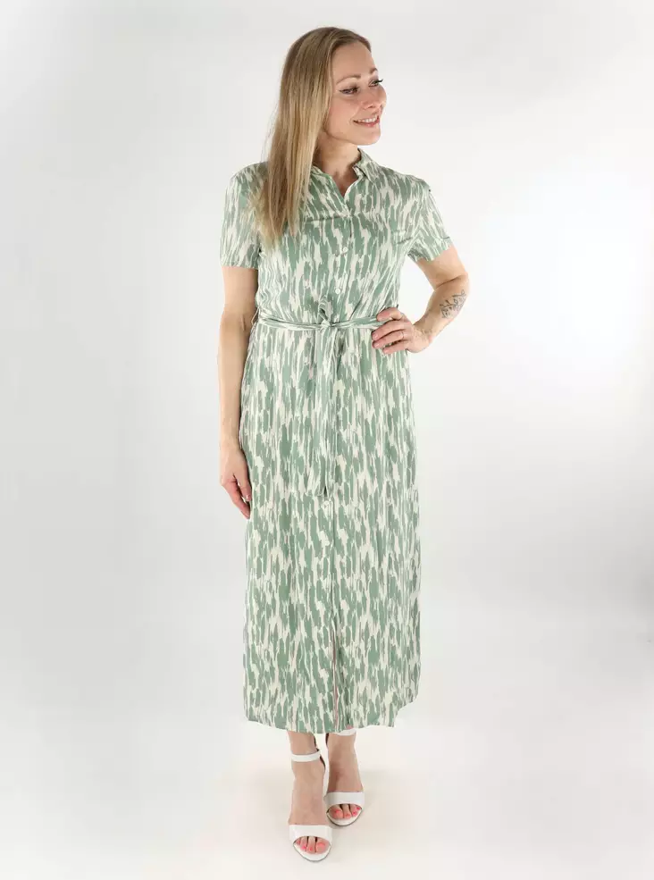 Vero Moda buttoned dress VMEASY Joy Long birch/hedge green - Dresses and tunics - 138587 - 1