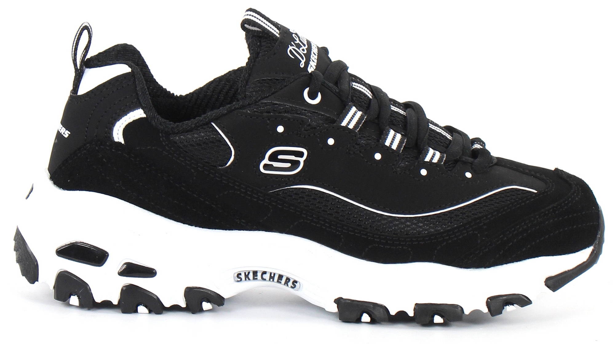 skechers black no lace shoes