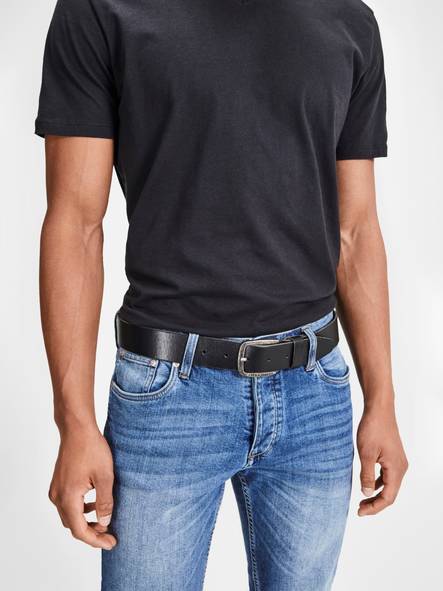Jack & Jones Men's Belt leather Paul, Black - Men's belts - 116858 - 1