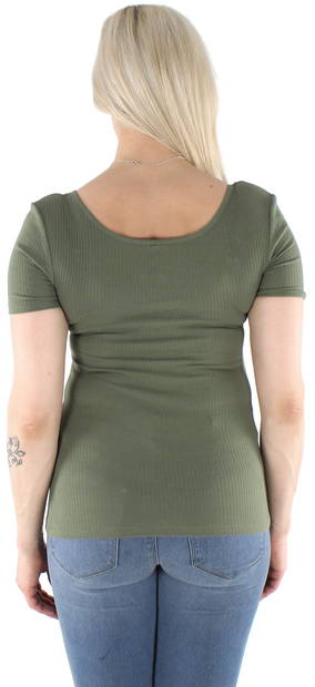 Pieces Women's ribb t-shirt Kitte, Green - Women's T-shirts - 126108 - 2